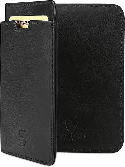 La cartera Vaultskin abierta, mostrando su diseño delgado y elegante