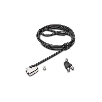 Sistema de retención rápida Kensington ClickSafe 2.0 anclándose a presión en un portátil sin necesidad de usar llave