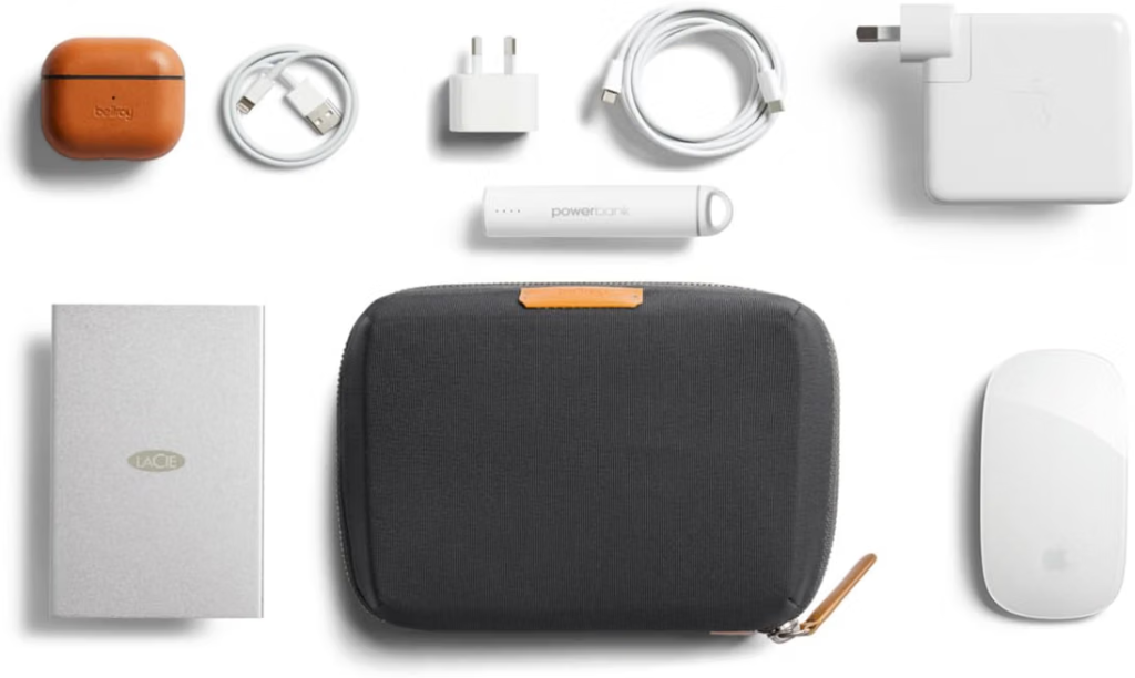 Comparativa de organizadores de cables repelentes al agua Bellroy y Thule